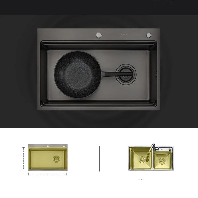 Kitchen Sink Ceramic Rectangular Tap Pull-out Black Kitchen Sink -Bathlova