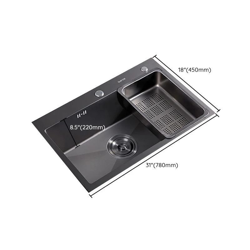 Kitchen Sink Ceramic Rectangular Tap Pull-out Black Kitchen Sink -Bathlova