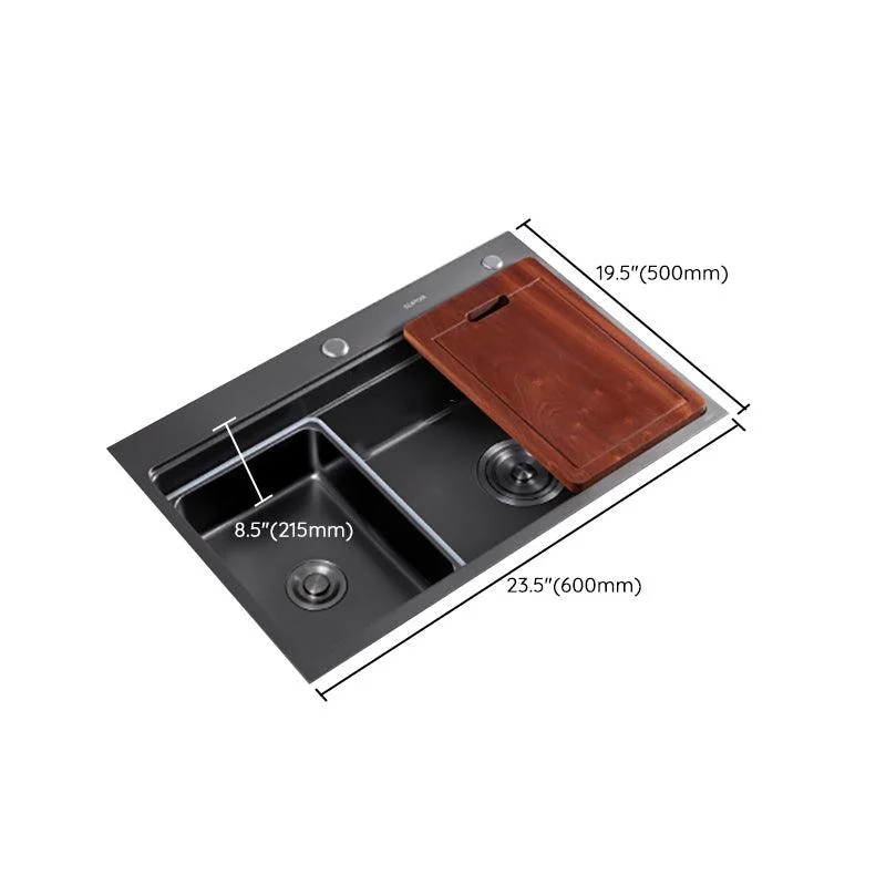 Kitchen Sink Ceramic Rectangular Tap Pull-out Black Kitchen Sink -Bathlova