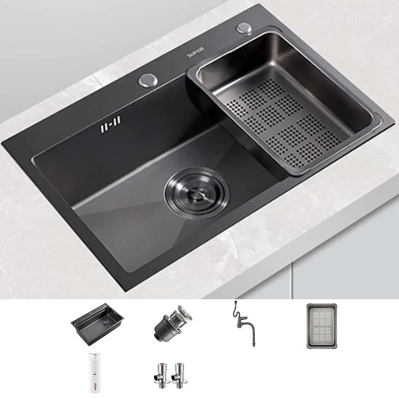 Kitchen Sink Ceramic Rectangular Tap Pull-out Black Kitchen Sink -Bathlova