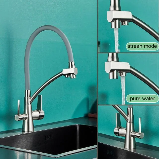 Kitchen Sink Pure Water Tap Pull-down Kitchen Tap 360 Rotation -Bathlova