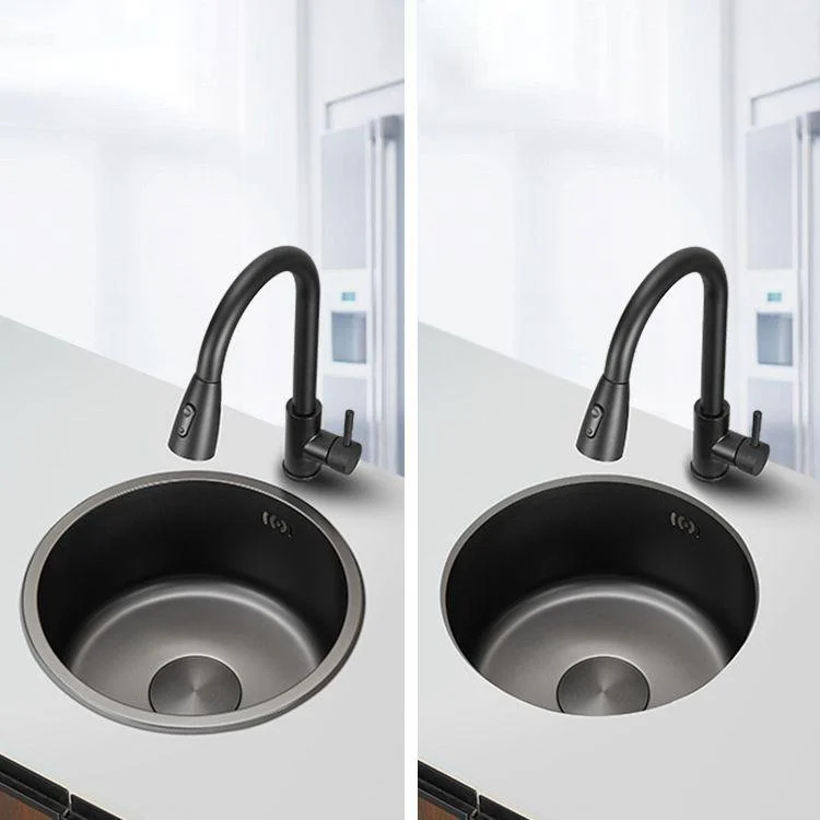 Kitchen Sink Round Single Bowl Fade Resistant Undermount Stainless Steel Kitchen Sink -Bathlova