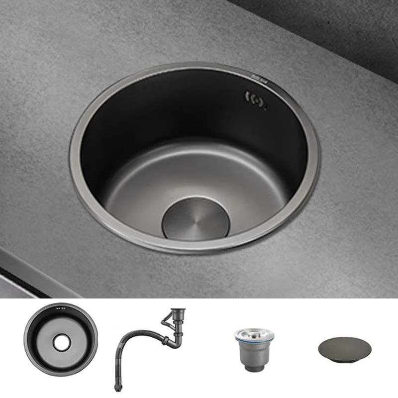 Kitchen Sink Round Single Bowl Fade Resistant Undermount Stainless Steel Kitchen Sink -Bathlova