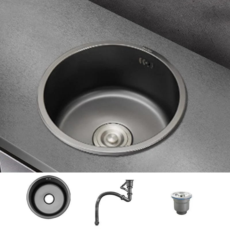 Kitchen Sink Round Single Bowl Fade Resistant Undermount Stainless Steel Kitchen Sink -Bathlova