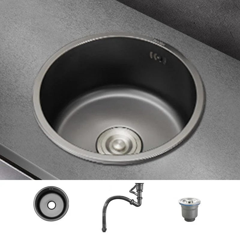 Kitchen Sink Round Single Bowl Fade Resistant Undermount Stainless Steel Kitchen Sink -Bathlova