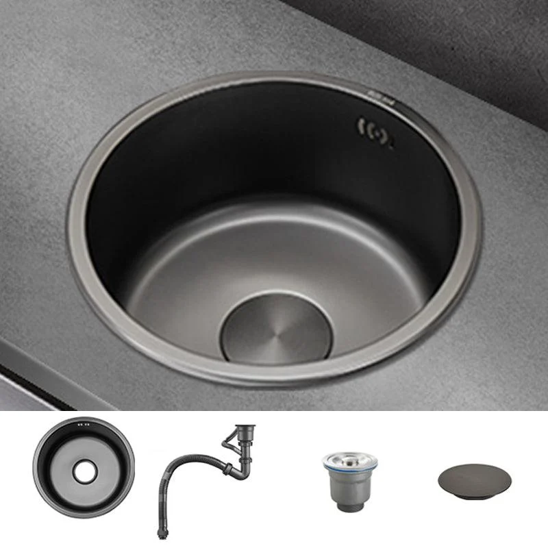 Kitchen Sink Round Single Bowl Fade Resistant Undermount Stainless Steel Kitchen Sink -Bathlova