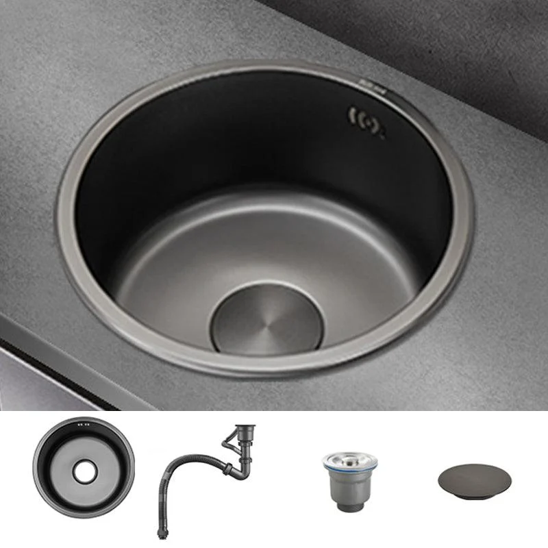 Kitchen Sink Round Single Bowl Fade Resistant Undermount Stainless Steel Kitchen Sink -Bathlova