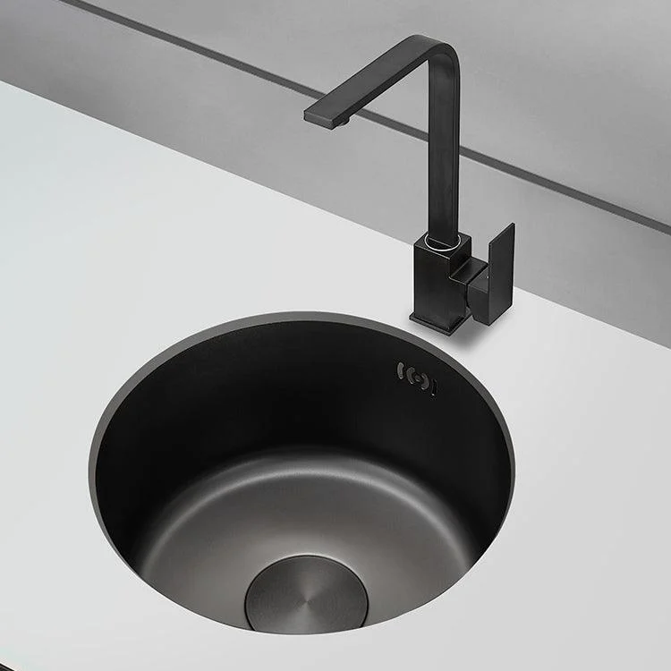 Kitchen Sink Round Single Bowl Fade Resistant Undermount Stainless Steel Kitchen Sink -Bathlova