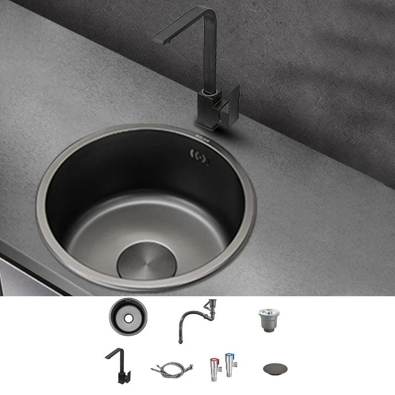 Kitchen Sink Round Single Bowl Fade Resistant Undermount Stainless Steel Kitchen Sink -Bathlova