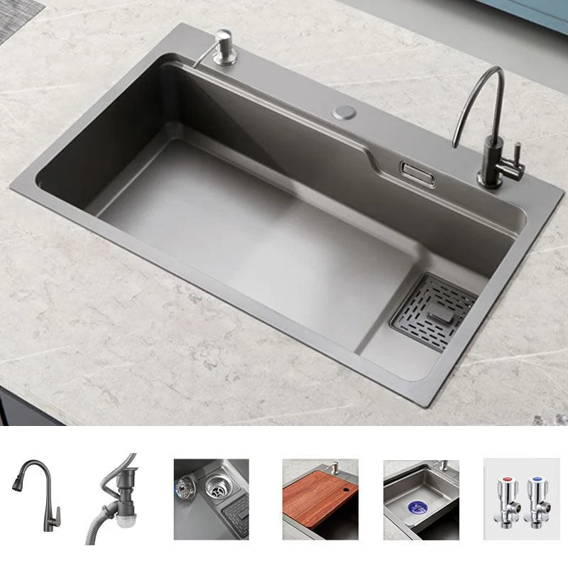 Kitchen Sink Stainless Rectangular Water Purification Kitchen Sink with Tap -Bathlova