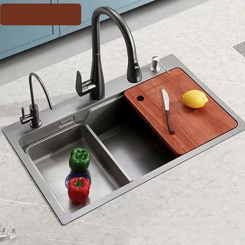 Kitchen Sink Stainless Rectangular Water Purification Kitchen Sink with Tap -Bathlova