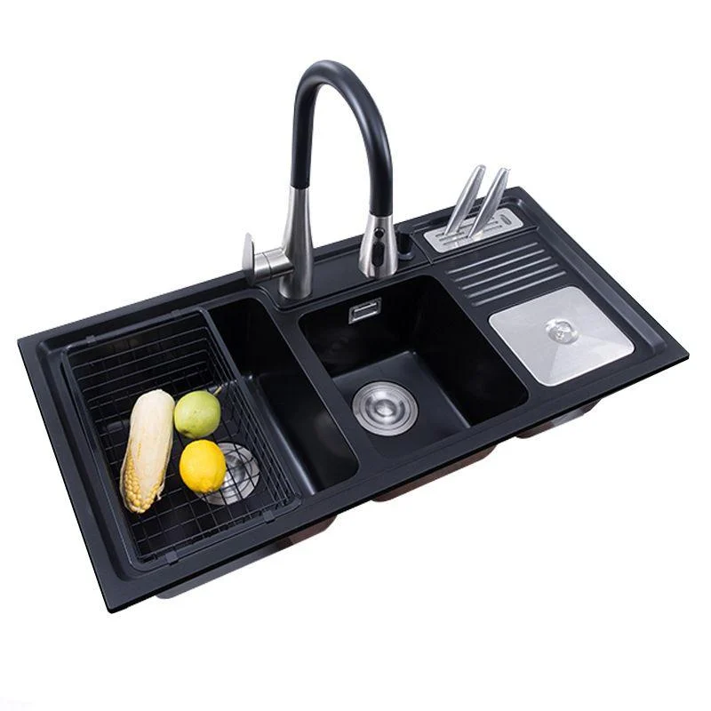 Kitchen Sink Stainless Steel Noise-cancelling Design Kitchen Sink(Not Including Tap) -Bathlova