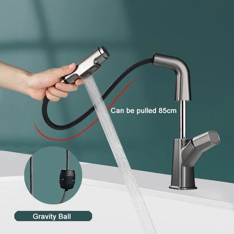 Kitchen Sink Tap 360 Degree Rotating Pull Out Button Key Tap -Bathlova