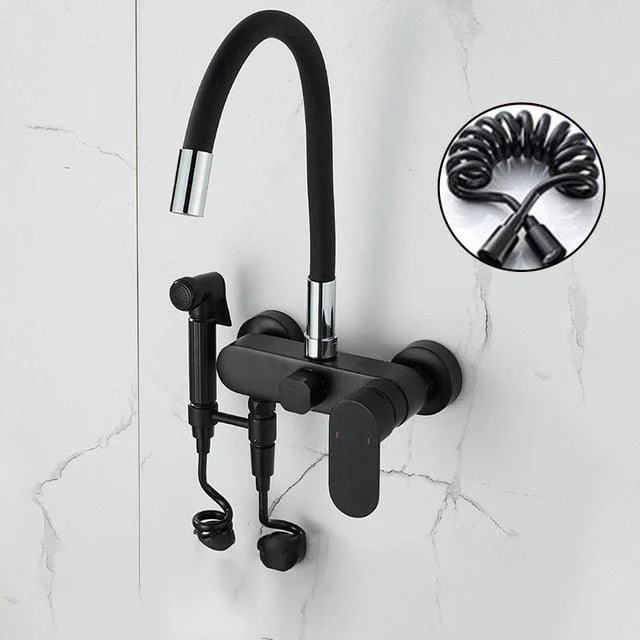 Kitchen Sink Tap Wall Mounted Basin Mixer Cold And Hot Water Mixer Tap -Bathlova