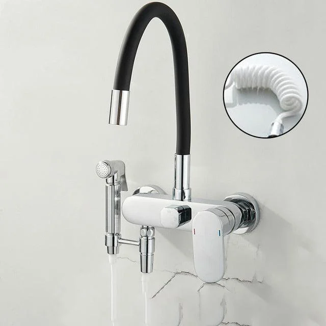 Kitchen Sink Tap Wall Mounted Basin Mixer Cold And Hot Water Mixer Tap -Bathlova