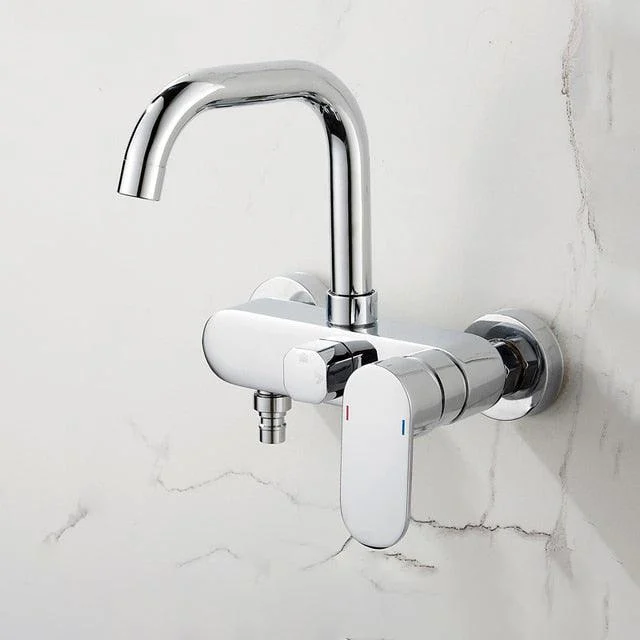 Kitchen Sink Tap Wall Mounted Basin Mixer Cold And Hot Water Mixer Tap -Bathlova