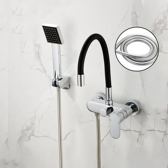 Kitchen Sink Tap Wall Mounted Basin Mixer Cold And Hot Water Mixer Tap -Bathlova