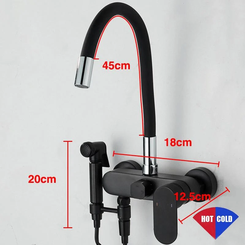 Kitchen Sink Tap Wall Mounted Basin Mixer Cold And Hot Water Mixer Tap -Bathlova