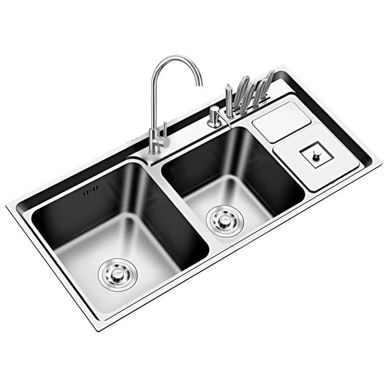 Large Triple Bowl Kitchen Sink Stainless Steel Chrome Sink with Accessories -Bathlova