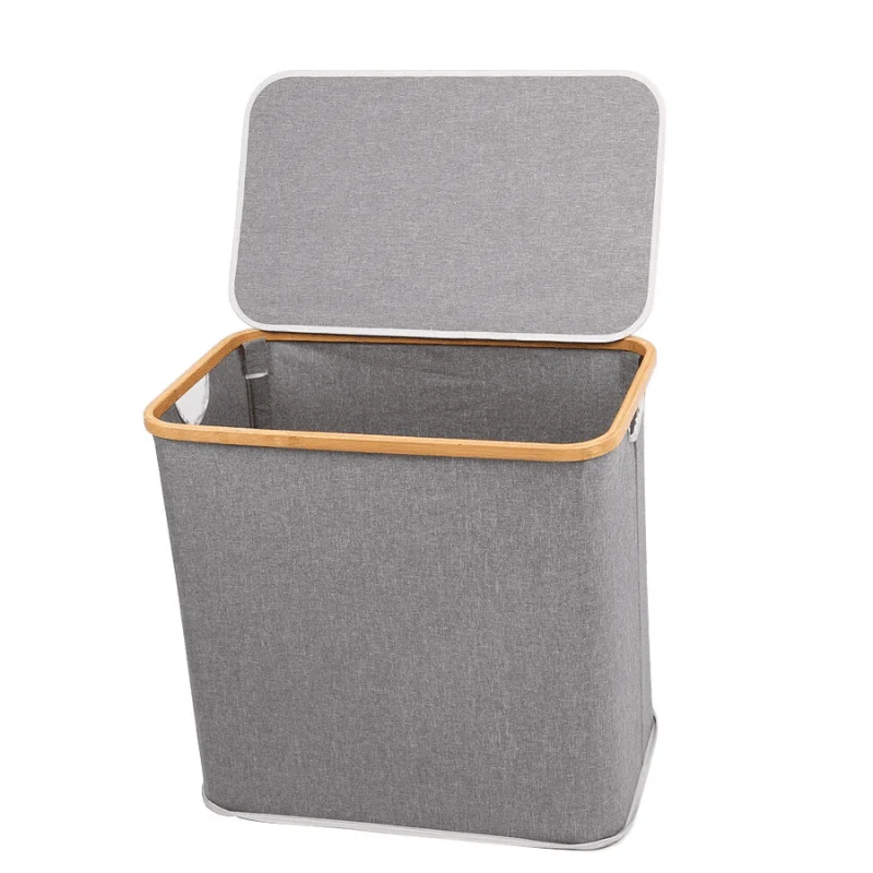 Laundry Hamper Sorter with Bamboo Rim Lid -Bathlova