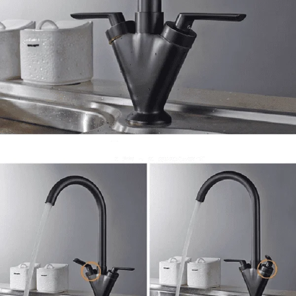 Lazaro - Two Handle Rotating Kitchen Tap -Bathlova