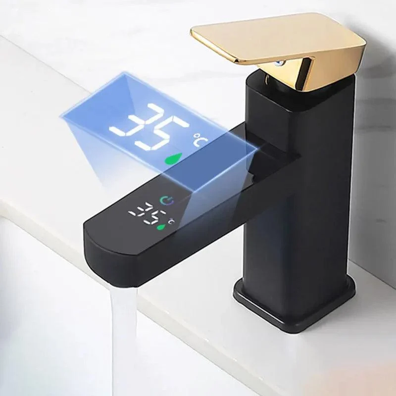 LCD Brass Bathroom Basin Tap Touch Sensor Sink Mixer Tap Basin Tap -Bathlova