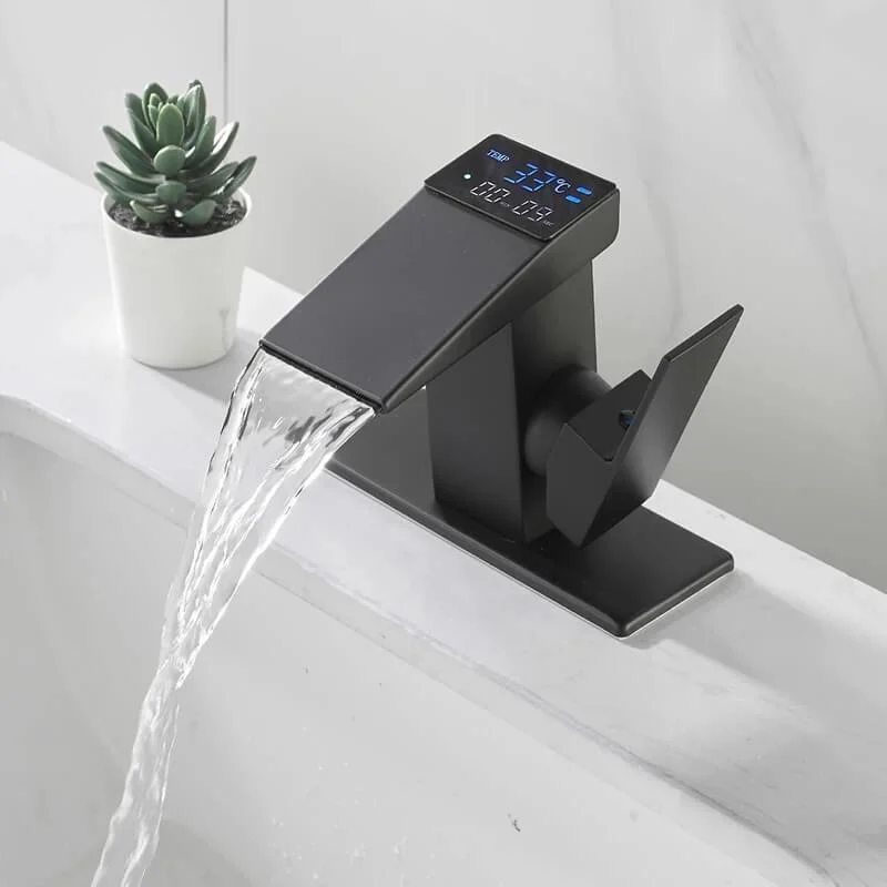 LCD Digital Display Bathroom Tap with Single Lever Handle -Bathlova