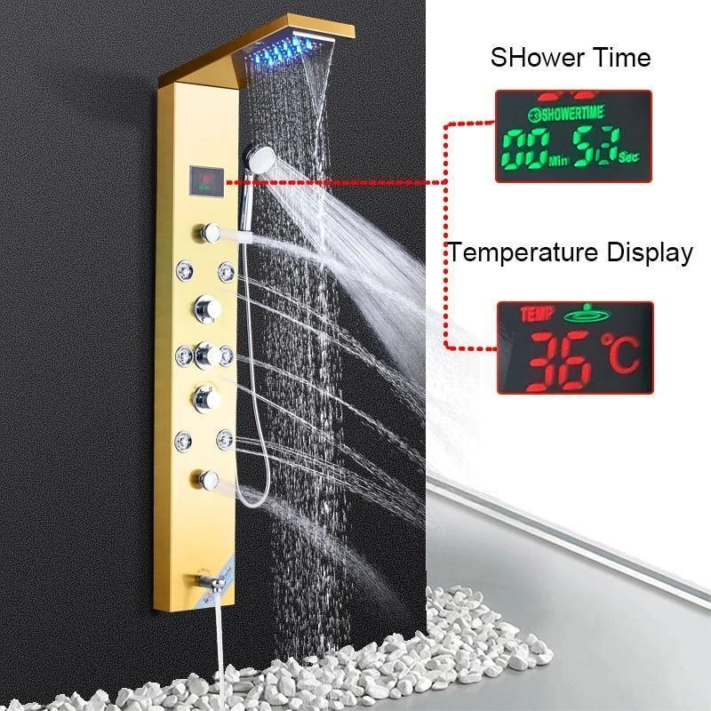 LED Bath Shower Tap Temperature Digital Display Shower System -Bathlova