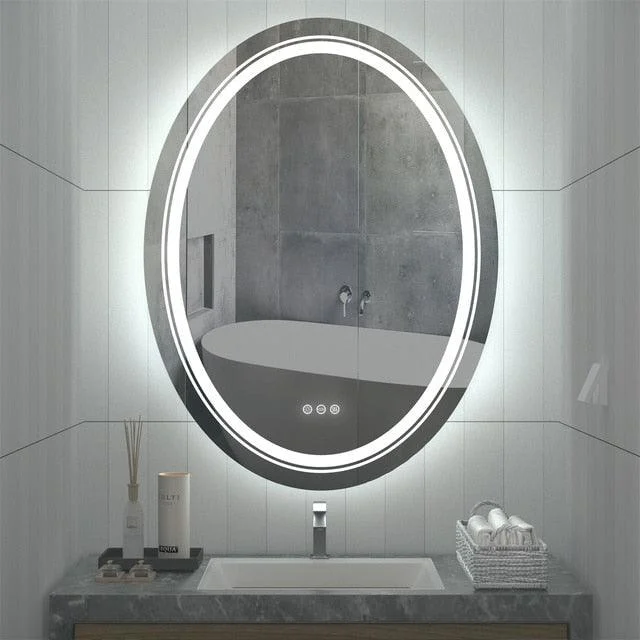 LED Bathroom Mirror Dimmable Light Wall Mounted Mirror with Demist -Bathlova