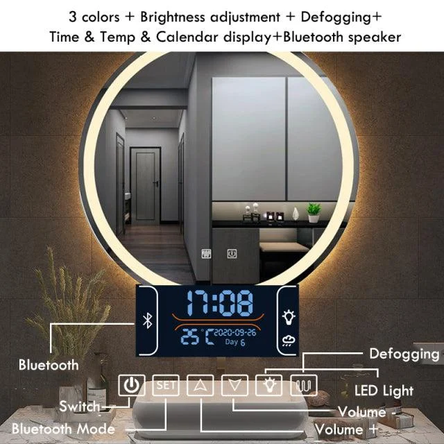 LED Bathroom Mirror Make up Mirror 3 Color Bright Light Smart Mirror -Bathlova