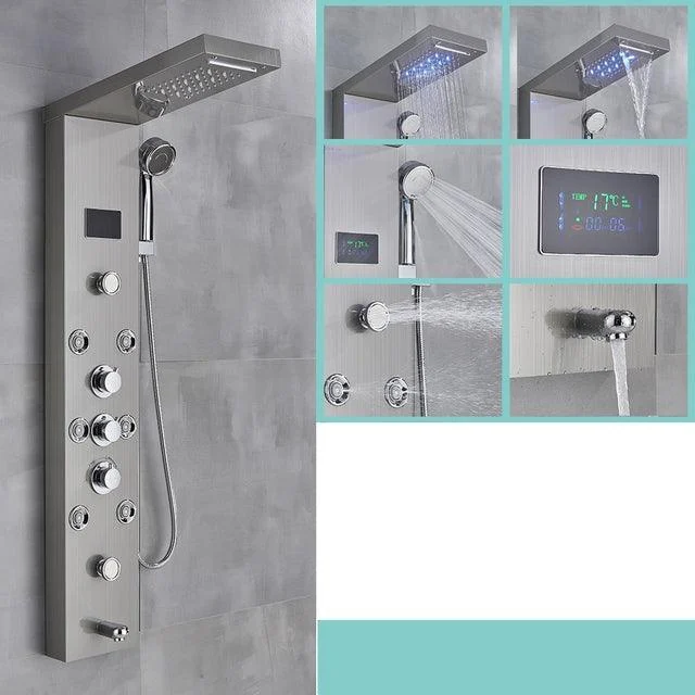 LED Black Bathroom Shower Panel Digital Screen Hot Cold Water Mixer -Bathlova