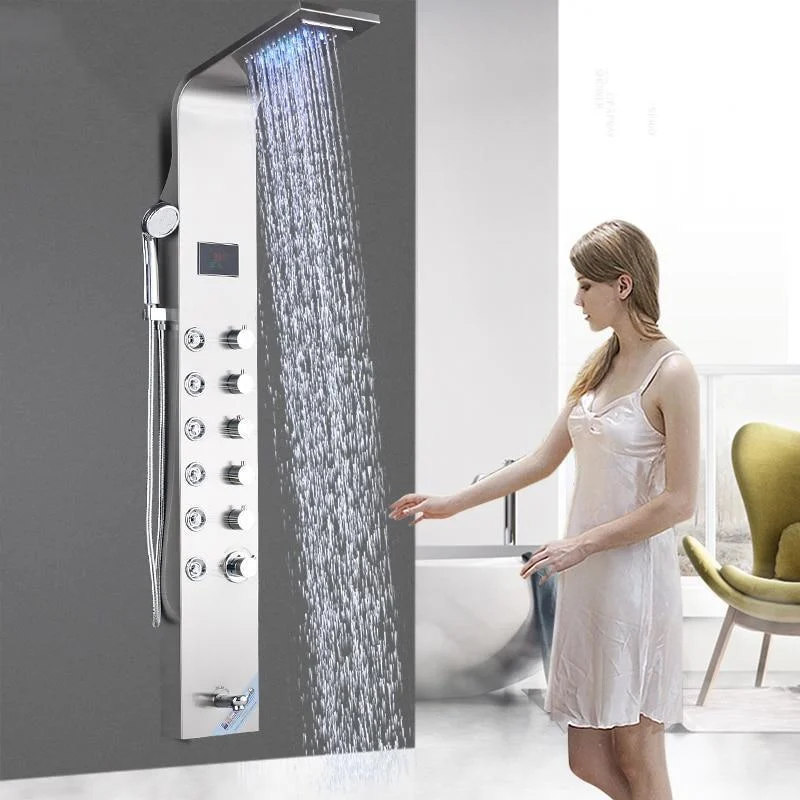 LED Black Shower Tap Bathroom SPA Massage Jet Shower Column System -Bathlova