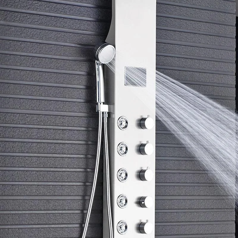 LED Black Shower Tap Bathroom SPA Massage Jet Shower Column System -Bathlova