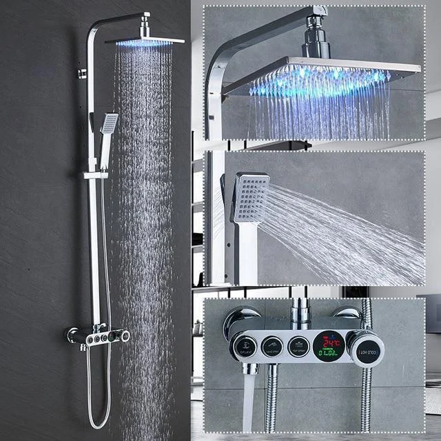 LED Digital Display Shower Taps Set Shower System Set -Bathlova