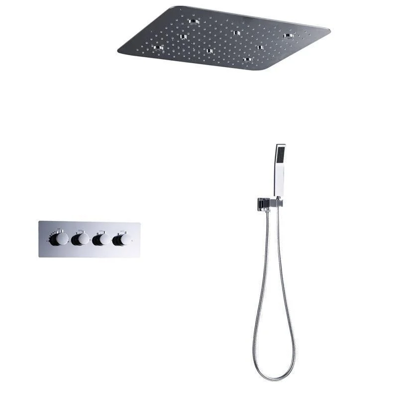 LED Light Ceiling Mount Rainfall Concealed with Thermostat Shower System -Bathlova