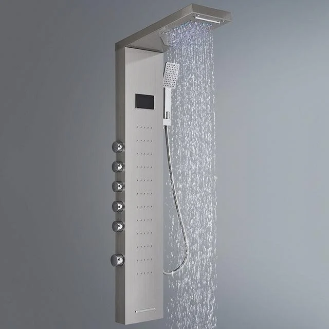 LED Light Waterfall Shower Tap SPA Massage Black Bathroom Shower -Bathlova