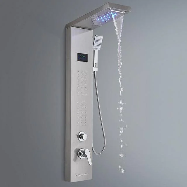 LED Light Waterfall Shower Tap SPA Massage Black Bathroom Shower -Bathlova