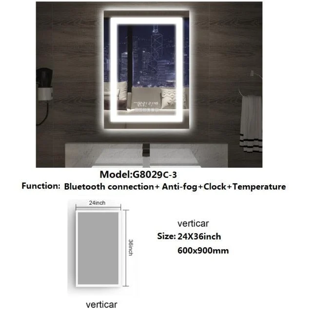 LED Smart Bathroom Mirror Wall Mounted Dressing Backlit Mirror -Bathlova