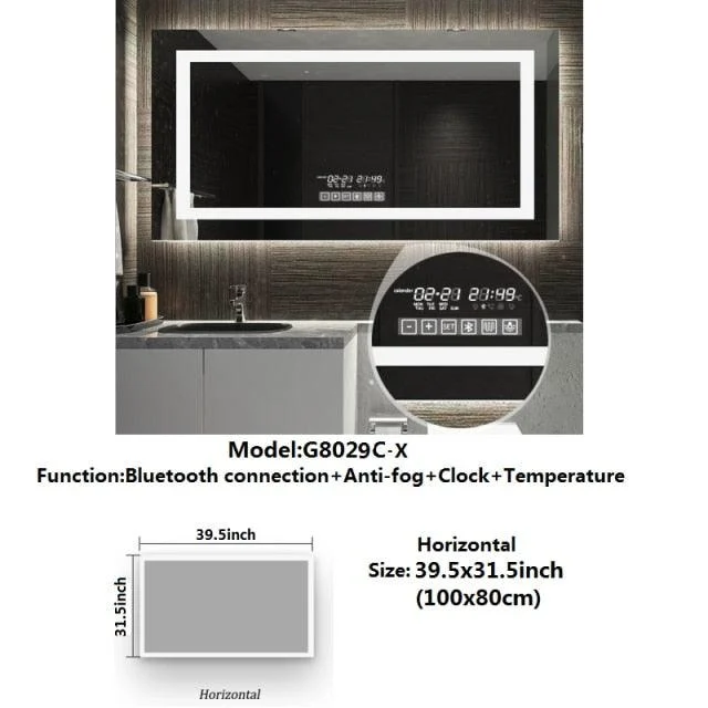 LED Smart Bathroom Mirror Wall Mounted Dressing Backlit Mirror -Bathlova