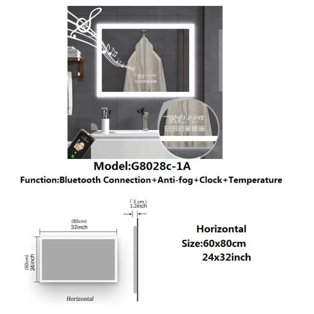 LED Smart Bathroom Mirror Wall Mounted Dressing Backlit Mirror -Bathlova