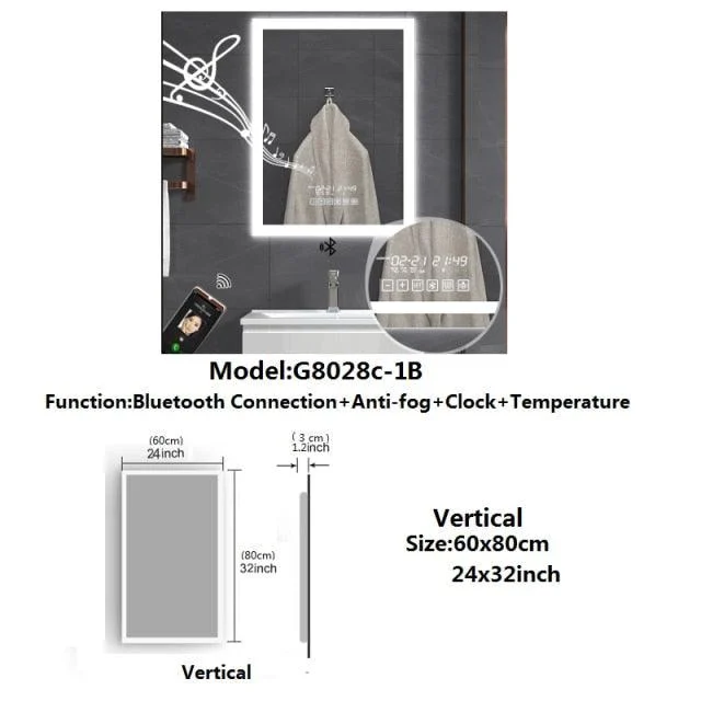 LED Smart Bathroom Mirror Wall Mounted Dressing Backlit Mirror -Bathlova