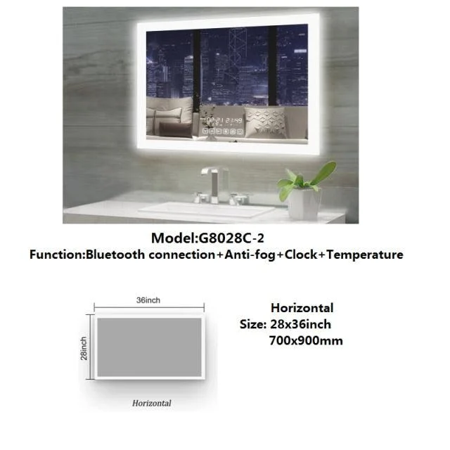 LED Smart Bathroom Mirror Wall Mounted Dressing Backlit Mirror -Bathlova