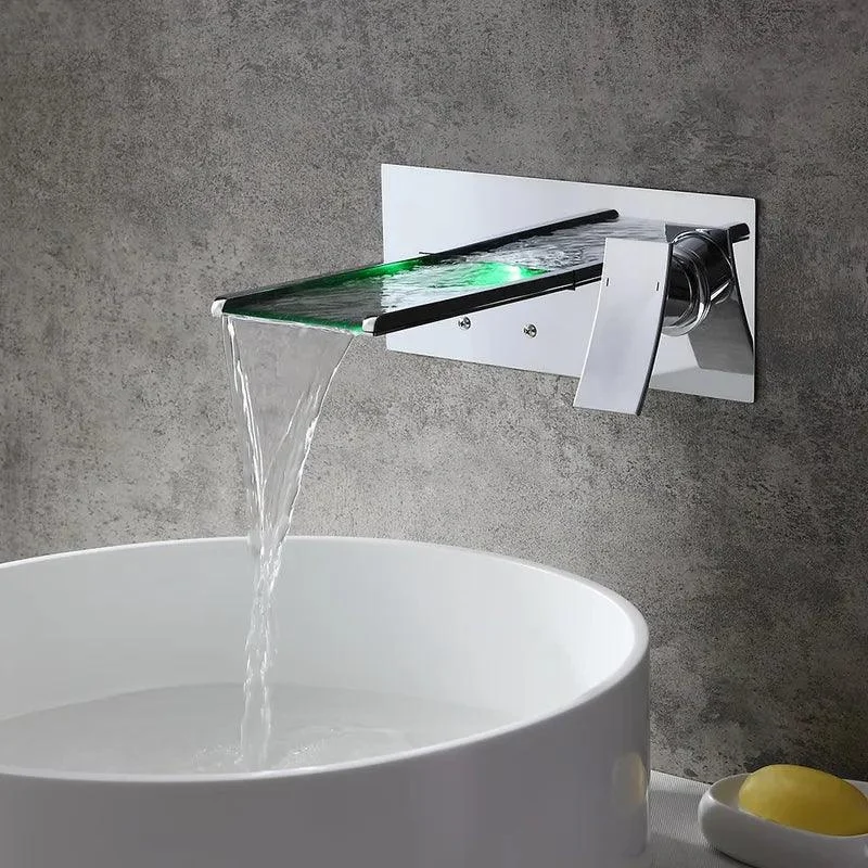 LED Wall-Mounted Waterfall Bathroom Sink Tap -Bathlova