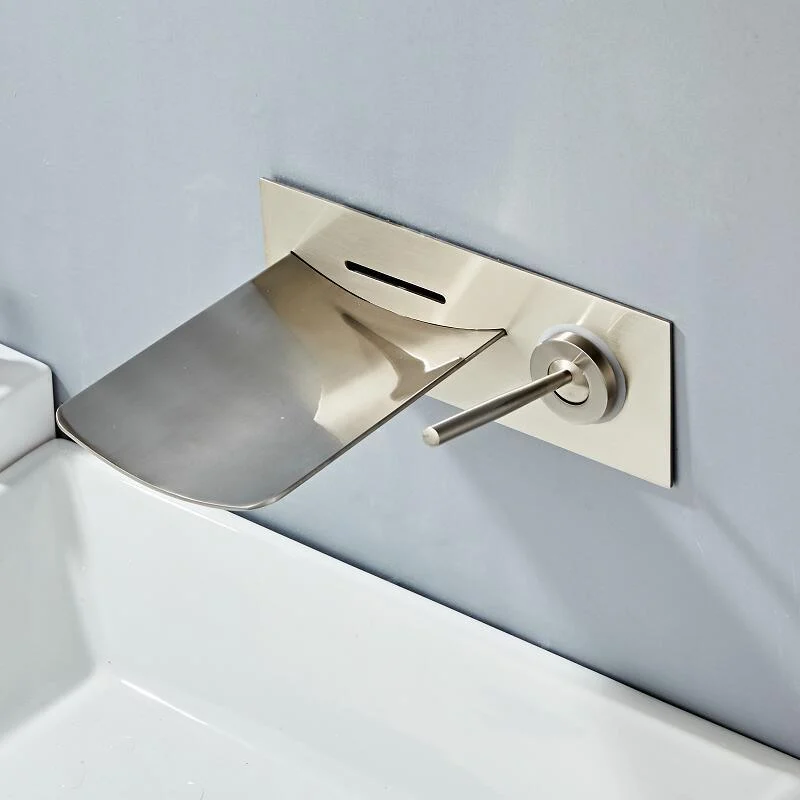 LED Wall Mounted Waterfall Bathroom Tap with Single Handle -Bathlova