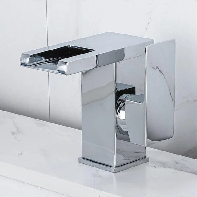 LED Waterfall Tap Color Changes With Temperature Basin Mixer Tap -Bathlova