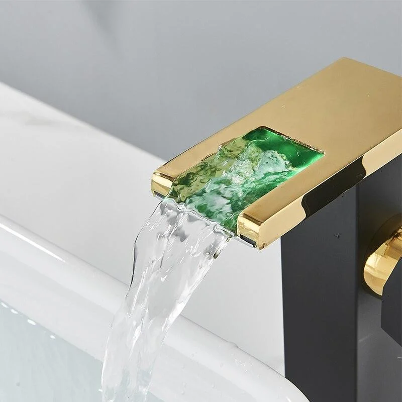 LED Waterfall Tap Color Changes With Temperature Basin Mixer Tap -Bathlova