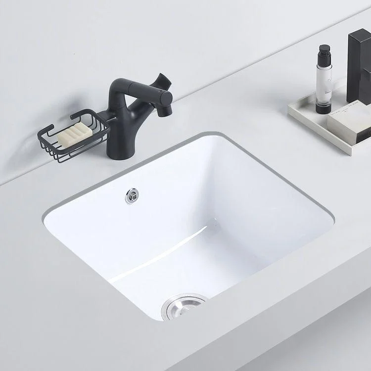 Modern Bathroom Sink Porcelain with Overflow and Drain Assembly Undermount Vanity Sink -Bathlova