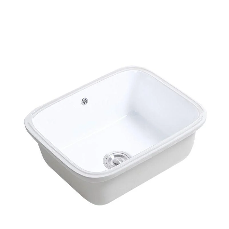 Modern Bathroom Sink Porcelain with Overflow and Drain Assembly Undermount Vanity Sink -Bathlova