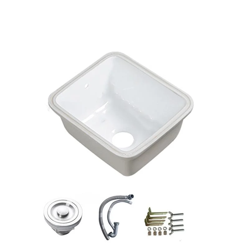 Modern Bathroom Sink Porcelain with Overflow and Drain Assembly Undermount Vanity Sink -Bathlova