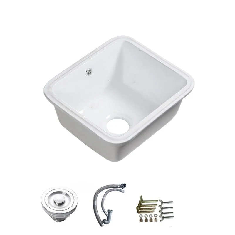 Modern Bathroom Sink Porcelain with Overflow and Drain Assembly Undermount Vanity Sink -Bathlova